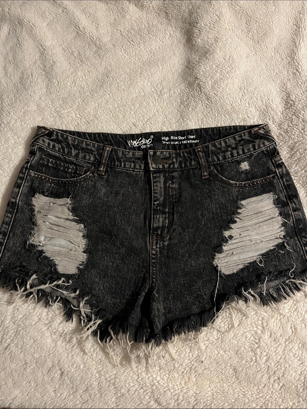 High Rise Black Distressed Women’s Shorts